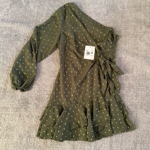 Endless Rose Olive One Shoulder Dress